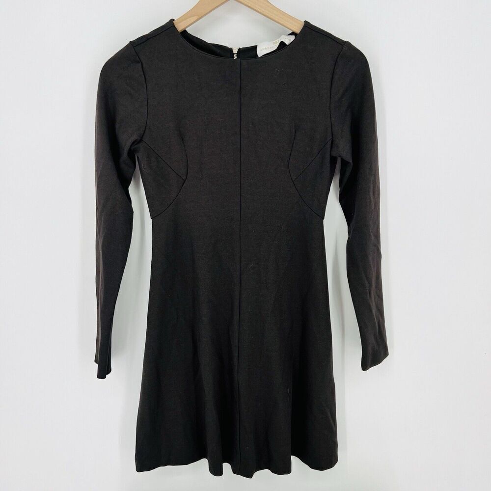Amanda Uprichard Brown Long Sleeve Ponti Fit & Flare Dress Size Small Revolve